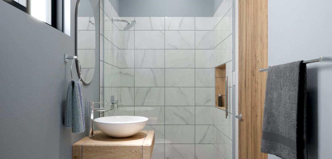 Baño principal del departamento modelo Tempus del desarrollo Bloom en Culiacán
