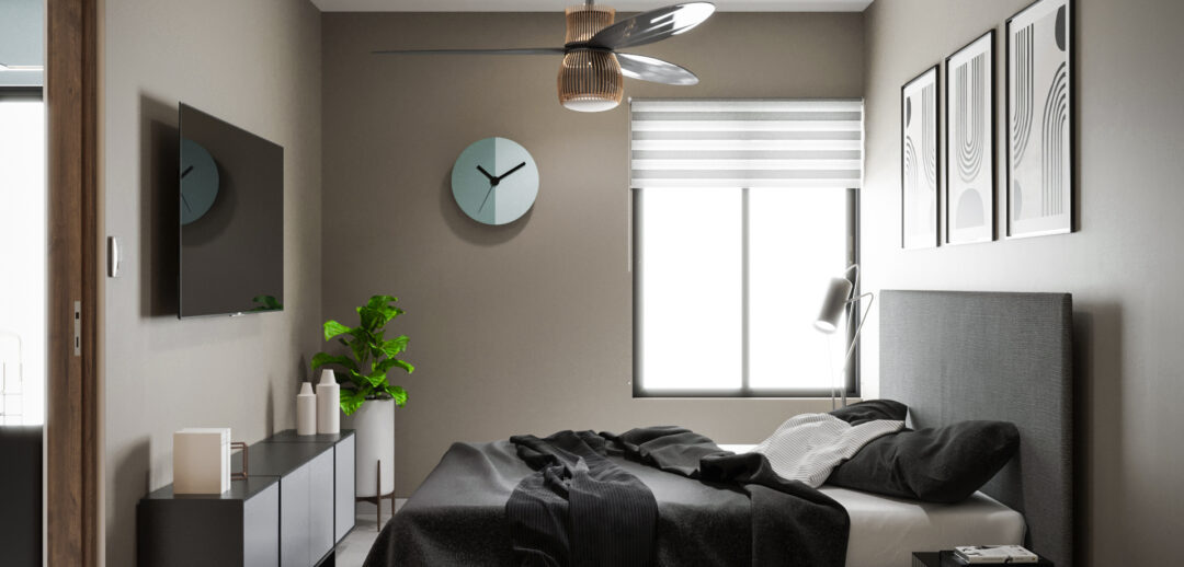 Récamara principal del departamento modelo Tempus del desarrollo Bloom en Culiacán
