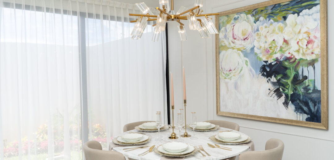 Vista del comedor de las casas del desarrollo Bloom en Aguascalientes