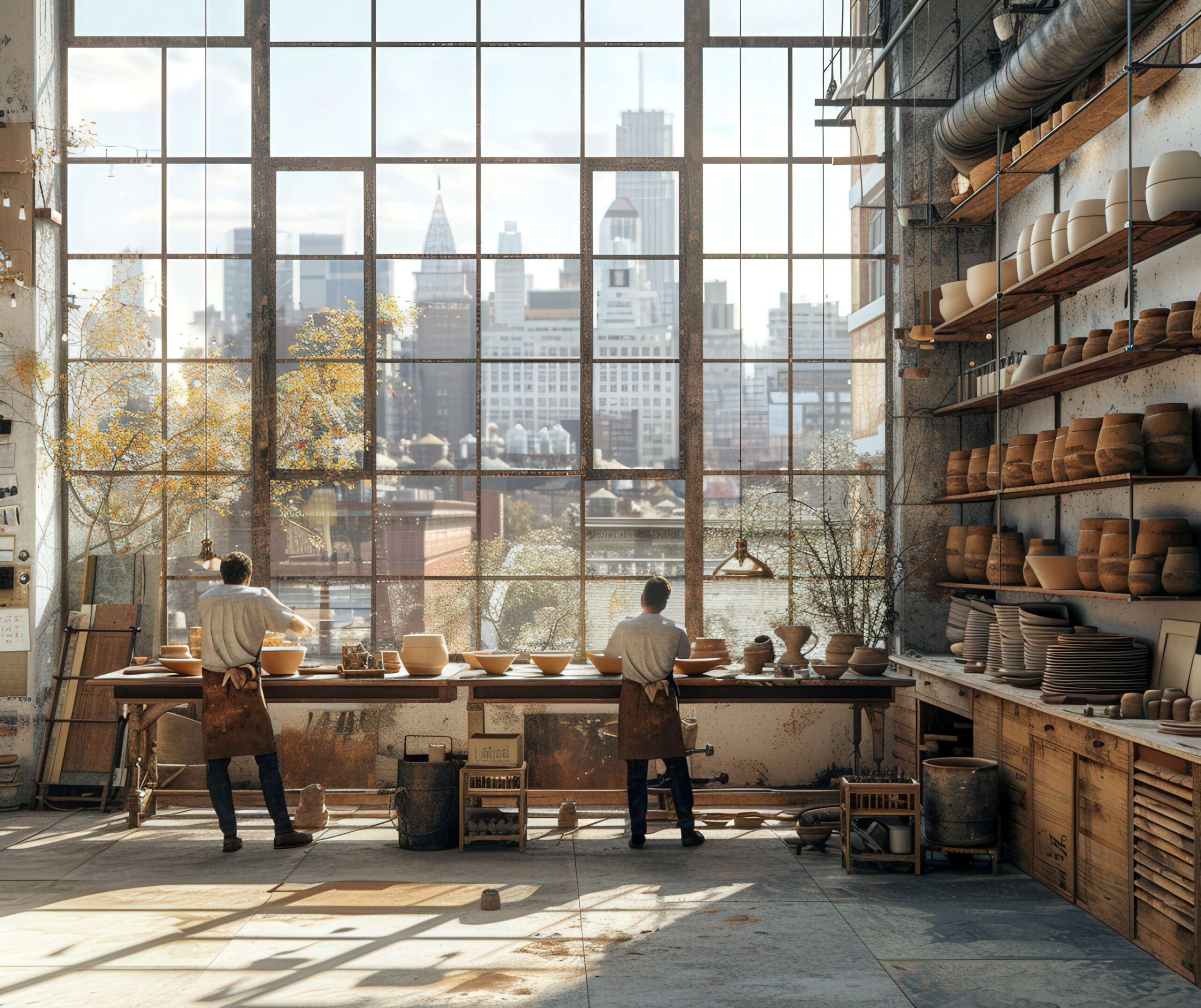 Diseño o Estilo Industrial de Taller-Oficina de productos cerámicos