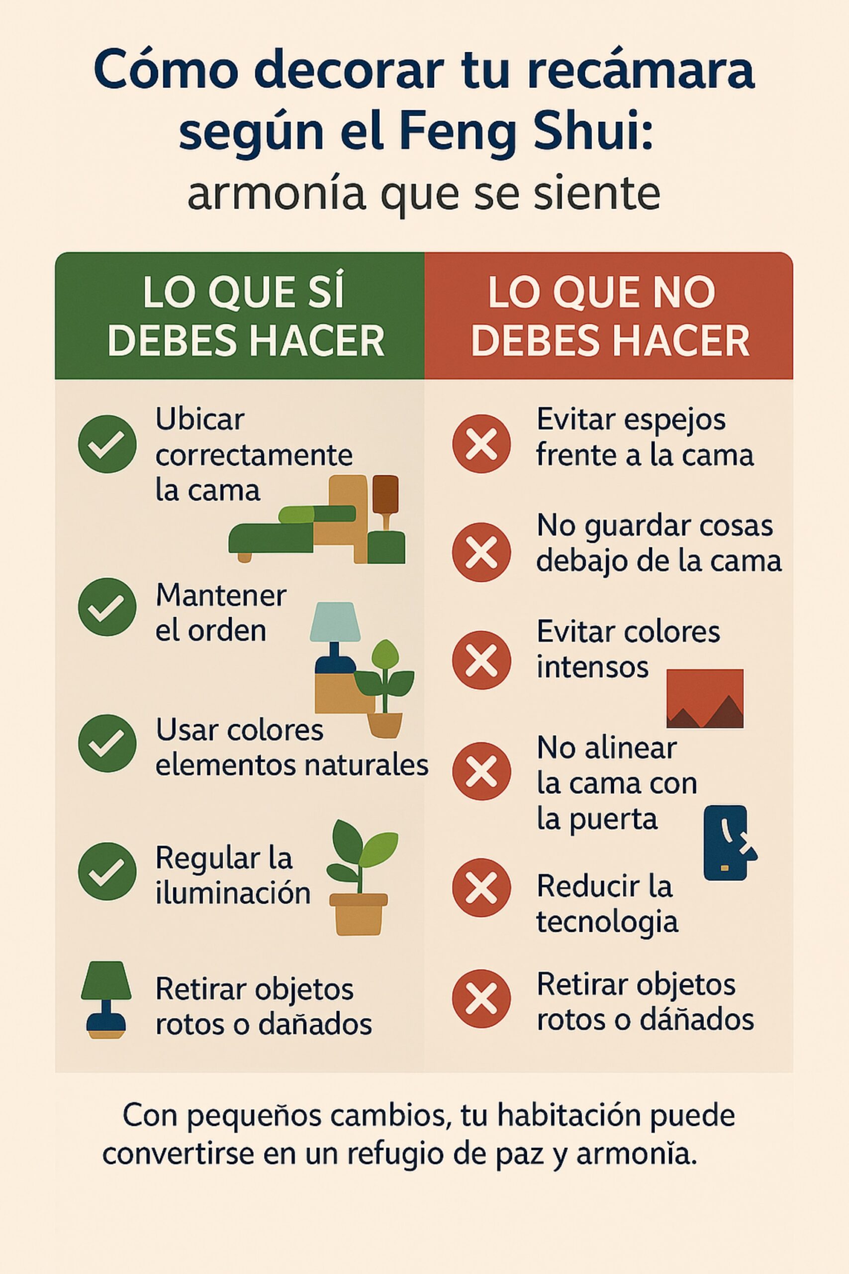 Cómo decorar tu recámara según el Feng Shui - armonía que se siente