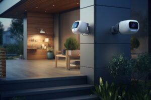 Sistemas de seguridad para el hogar inteligente con cámaras y sensores de movimiento e iluminación